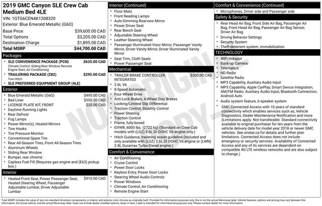 Used 2019 GMC Canyon SLE w/ SLE Convenience Package AWD/4WD image 34