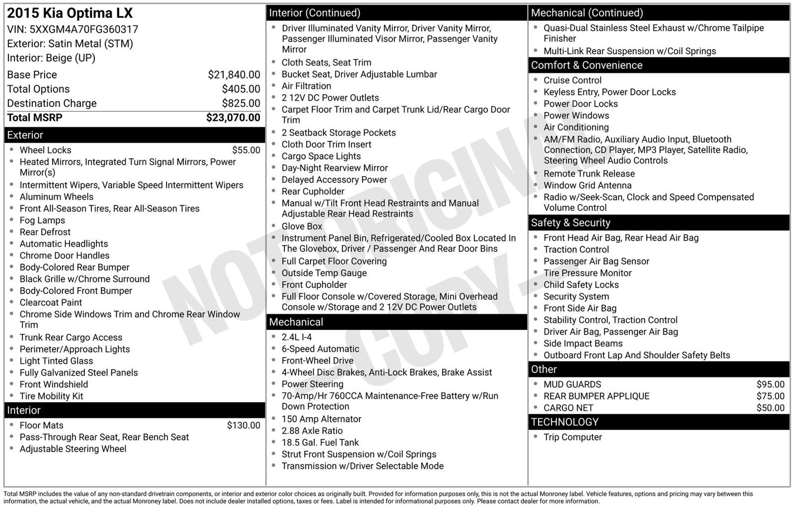 Used 2015 Kia Optima LX image 3