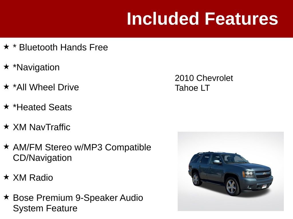 Used 2010 Chevrolet Tahoe LT w/ Luxury Package AWD/4WD image 3