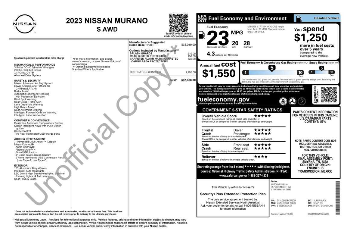 Used 2023 Nissan Murano S AWD/4WD image 2