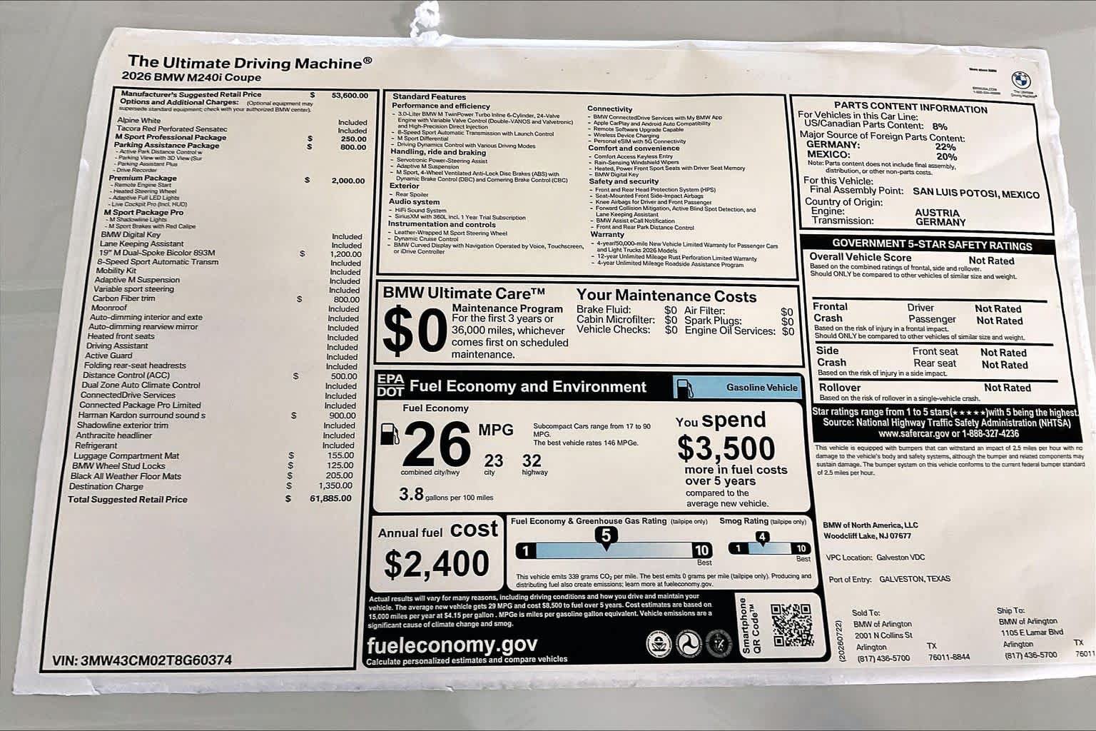 New 2026 BMW M240i Coupe w/ Premium Package RWD image 19