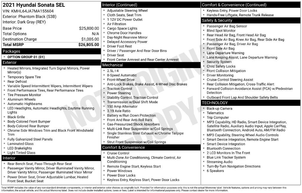 Certified 2021 Hyundai Sonata SEL FWD image 32
