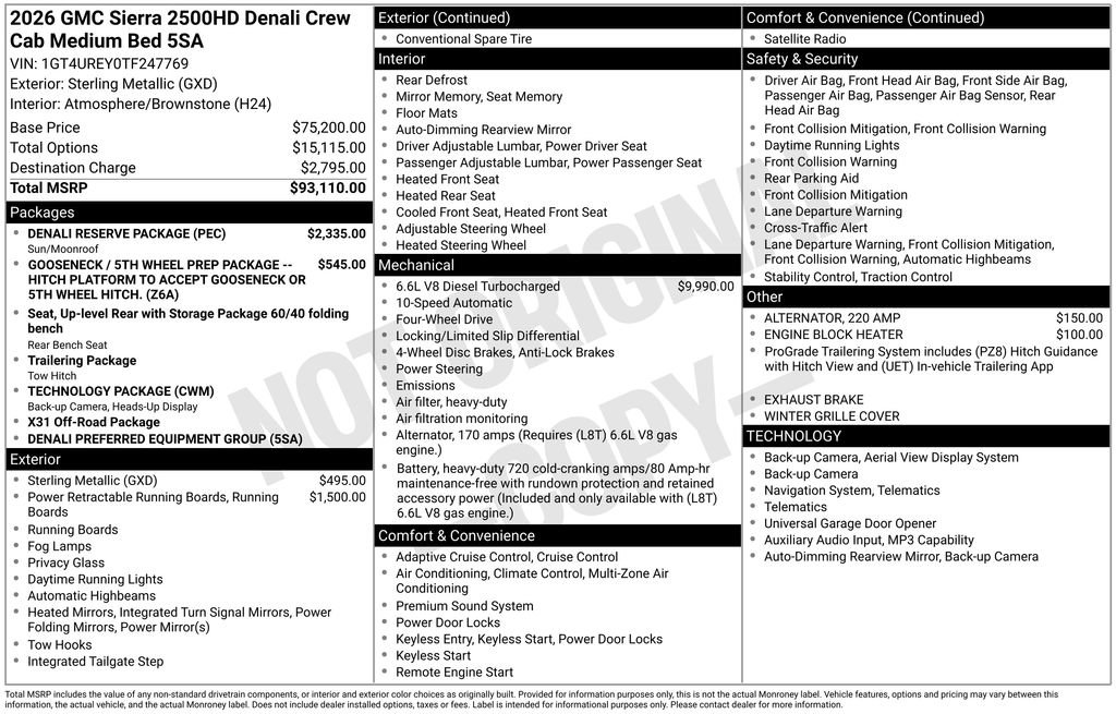 New 2026 GMC Sierra 2500 Denali w/ Denali Reserve Package AWD/4WD image 2