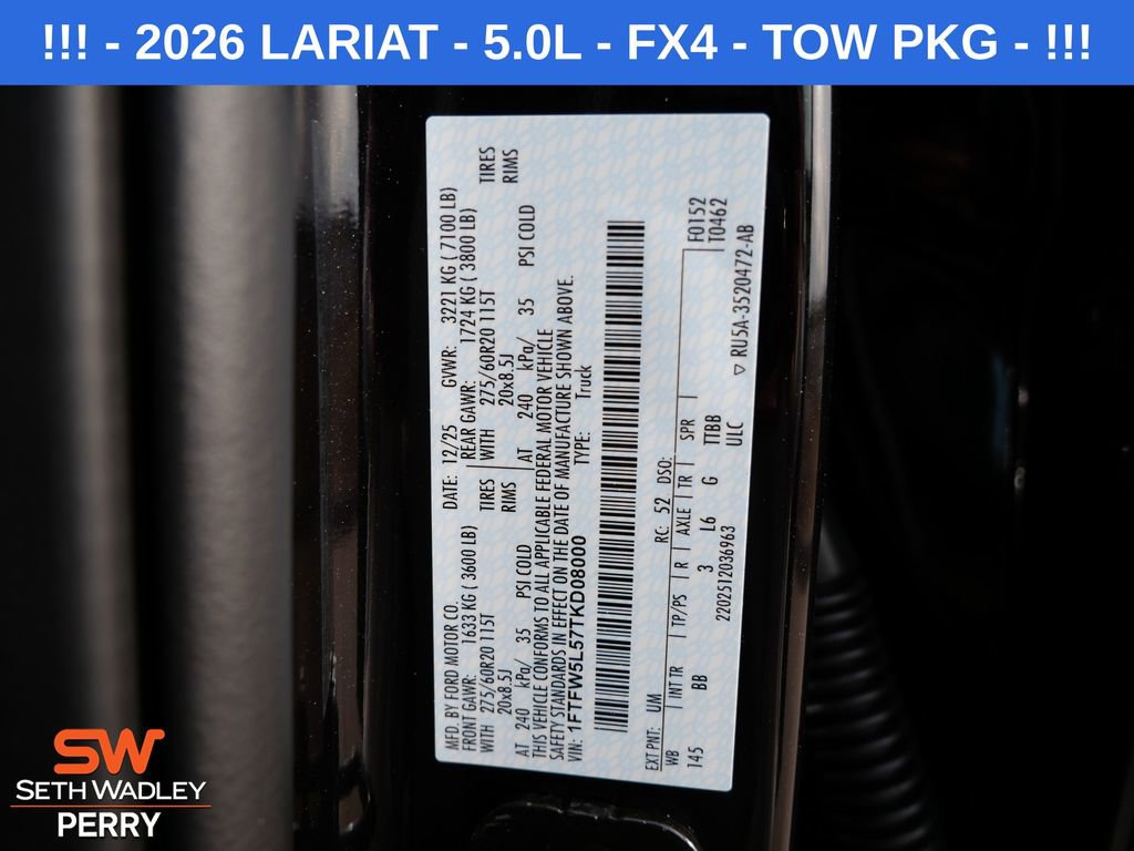 New 2026 Ford F150 Lariat w/ Equipment Group 501A Mid image 29