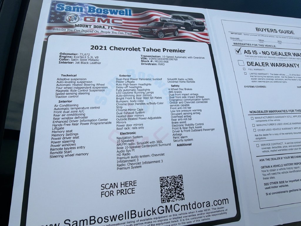 Used 2021 Chevrolet Tahoe Premier RWD image 39