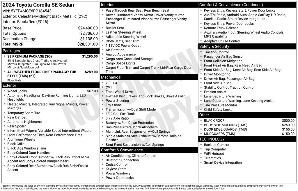 Used 2024 Toyota Corolla SE w/ SE Premium Package FWD image 17