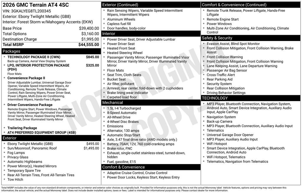 Used 2026 GMC Terrain AT4 w/ Technology Package II AWD/4WD image 41