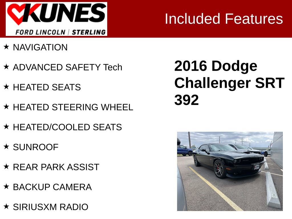 Used 2016 Dodge Challenger SRT w/ Technology Group RWD image 2