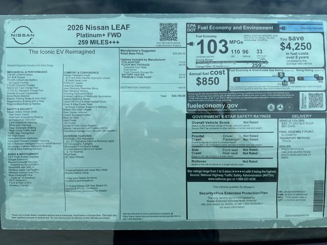 New 2026 Nissan Leaf Platinum+ image 8