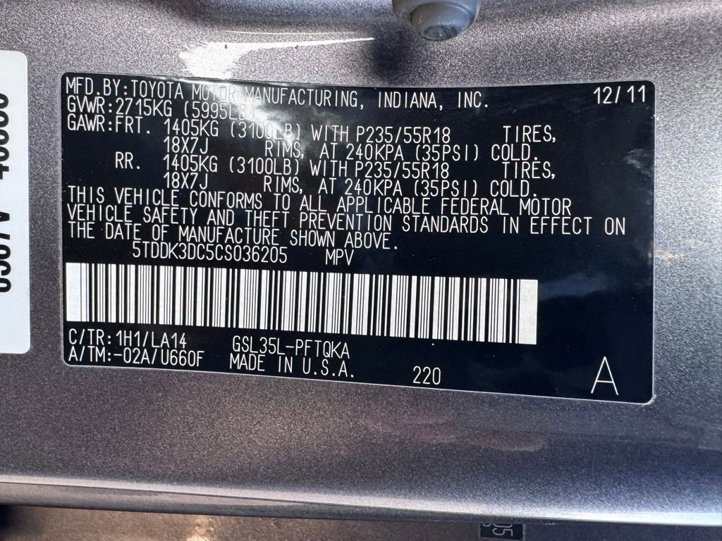 Used 2012 Toyota Sienna Limited w/ Premium Pkg image 41