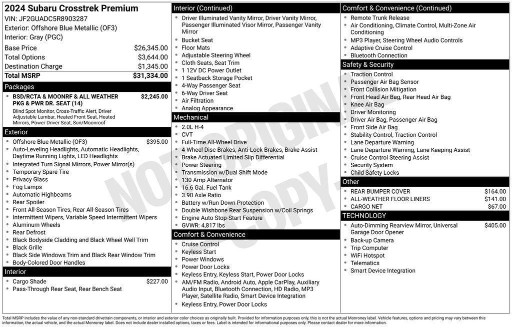 Used 2024 Subaru Crosstrek 2.0i Premium image 28