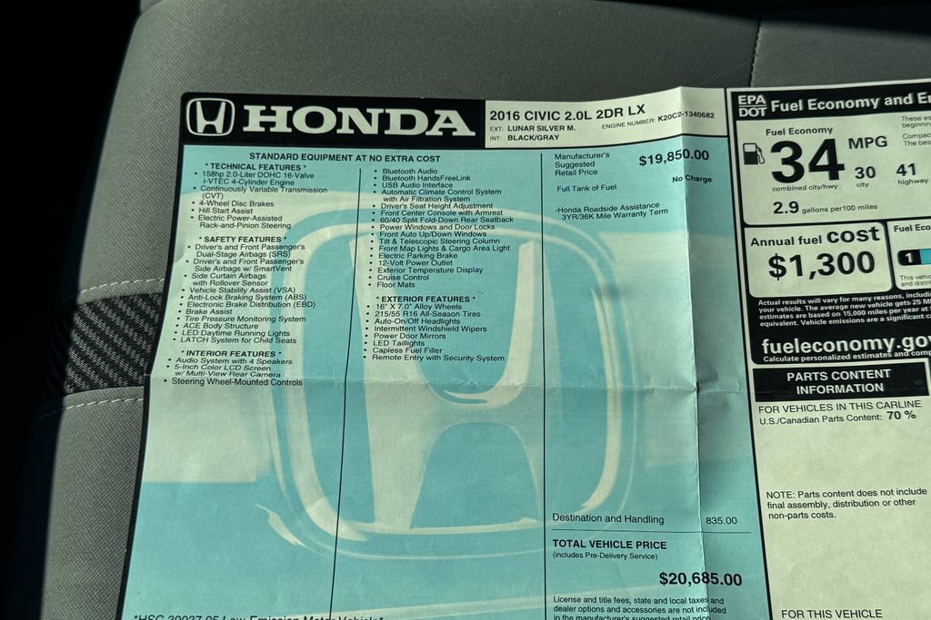 Used 2016 Honda Civic LX image 27
