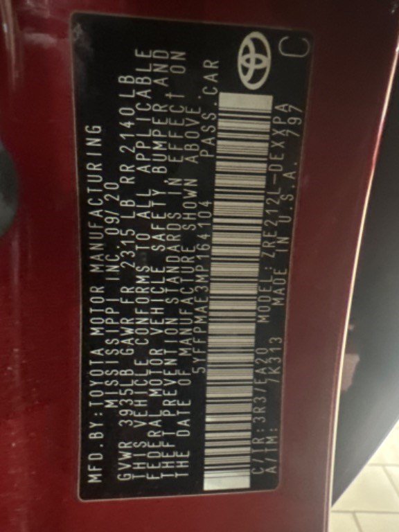 Certified 2021 Toyota Corolla XLE FWD image 39