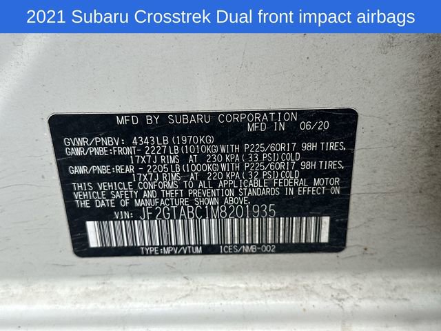 Used 2021 Subaru Crosstrek 2.0i AWD/4WD image 19