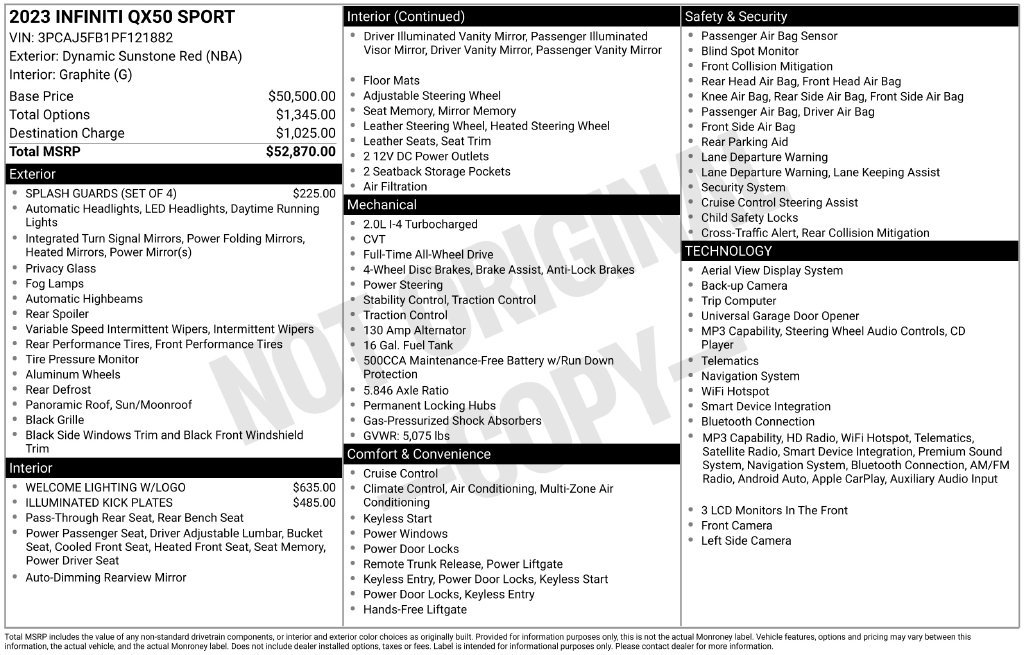 Certified 2023 INFINITI QX50 Sport AWD/4WD image 26