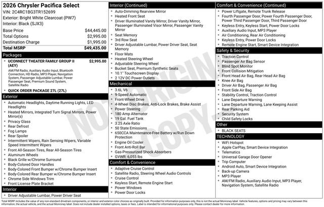 New 2026 Chrysler Pacifica Select image 42