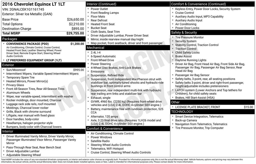 Certified 2016 Chevrolet Equinox LT w/ Convenience Package FWD image 4