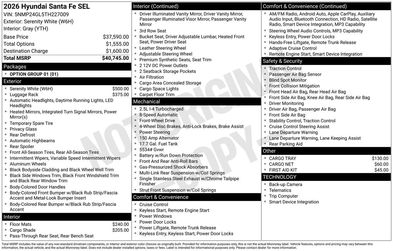 New 2026 Hyundai Santa Fe SEL FWD image 31