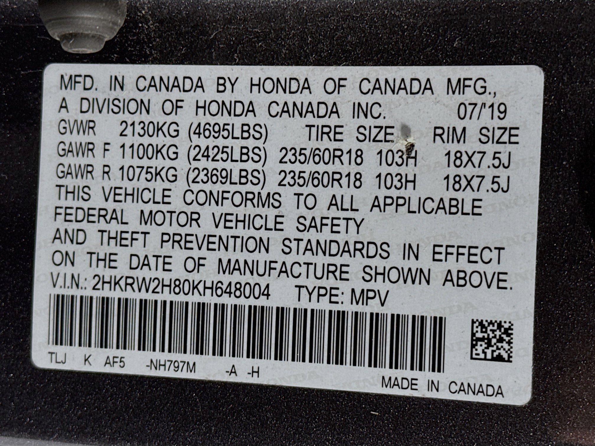 Certified 2019 Honda CR-V EX-L image 31