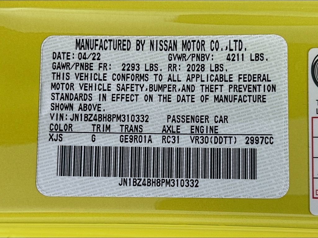 Used 2023 Nissan Z w/ Floor Mat Package (L93) RWD image 29