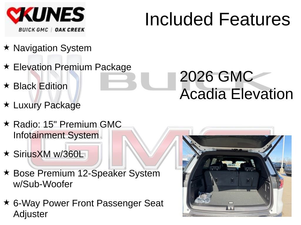 New 2026 GMC Acadia Elevation w/ Black Edition AWD/4WD image 2