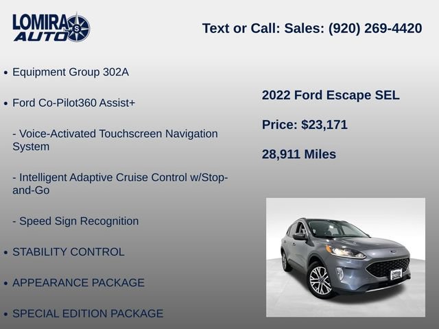 Used 2022 Ford Escape SEL w/ Equipment Group 302A AWD/4WD image 8