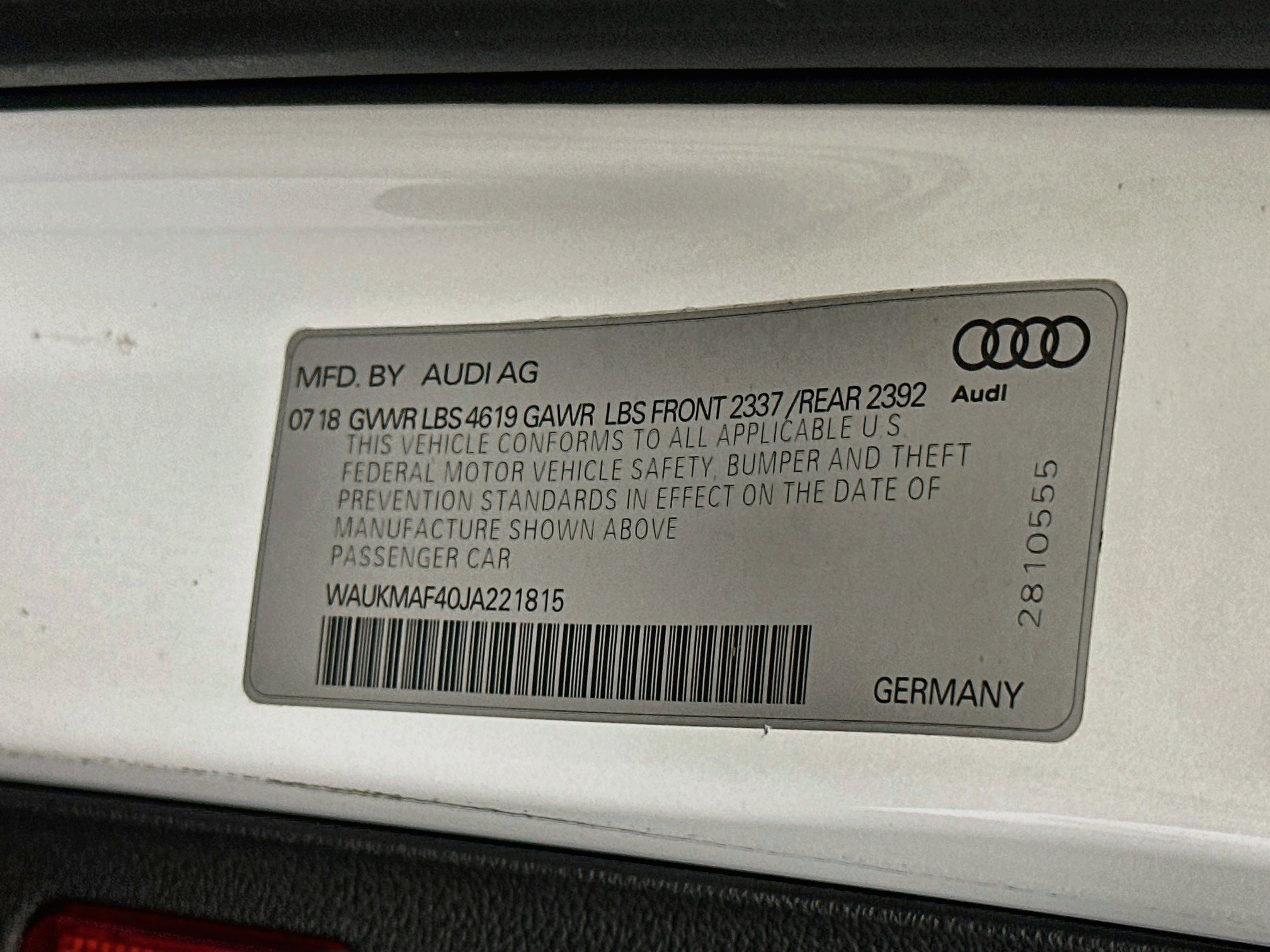 Used 2018 Audi A4 2.0T Ultra Premium w/ 18" Wheel Package FWD image 12