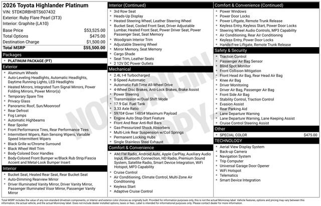 Certified 2026 Toyota Highlander Platinum AWD/4WD image 35