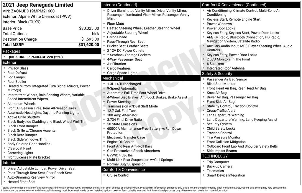 Used 2021 Jeep Renegade Limited image 17