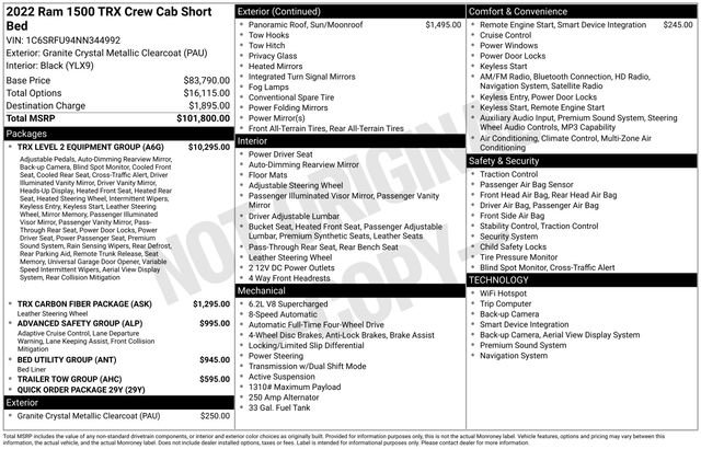 Used 2022 RAM 1500 TRX w/ TRX Level 2 Equipment Group image 2