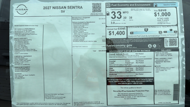 New 2027 Nissan Sentra SV w/ SV Convenience Package FWD image 37