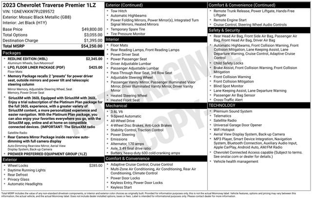 Used 2023 Chevrolet Traverse Premier w/ Redline Edition AWD/4WD image 6