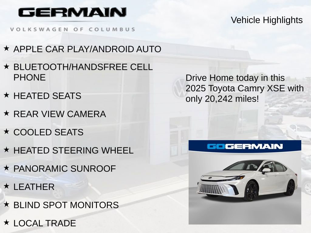 Used 2025 Toyota Camry XSE w/ Premium Plus Package FWD image 6