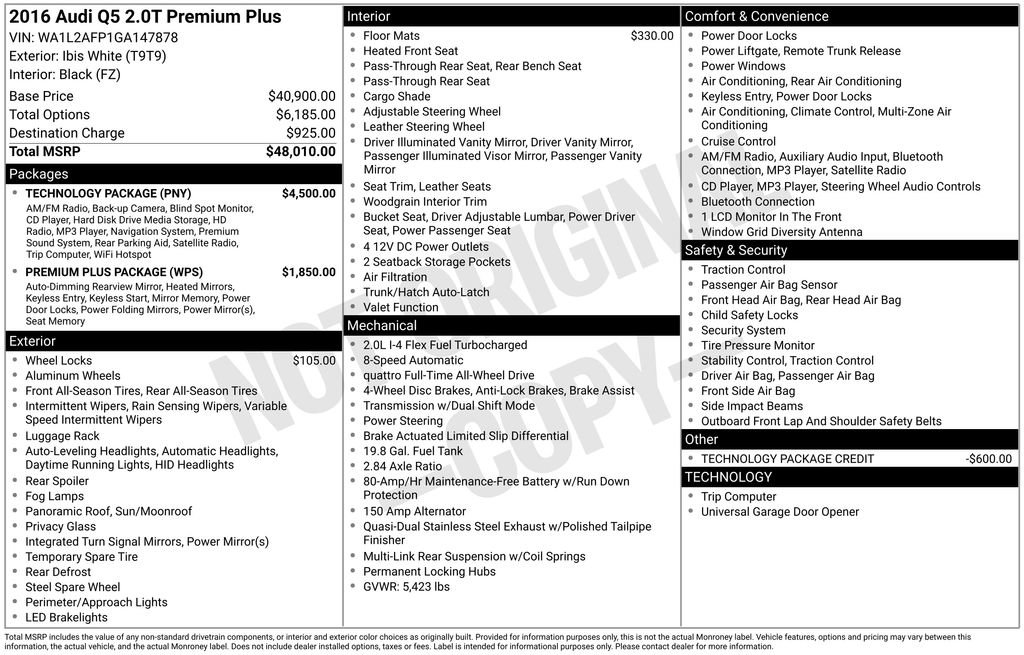 Used 2016 Audi Q5 2.0T Premium Plus w/ Technology Package image 40