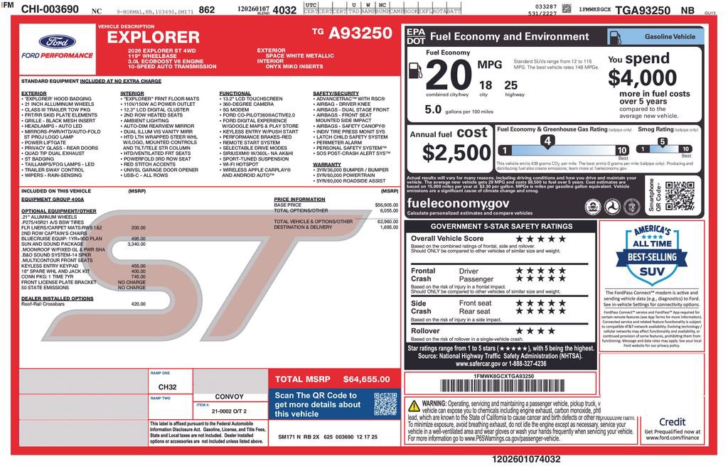 New 2026 Ford Explorer ST w/ Sun And Sound Package image 36