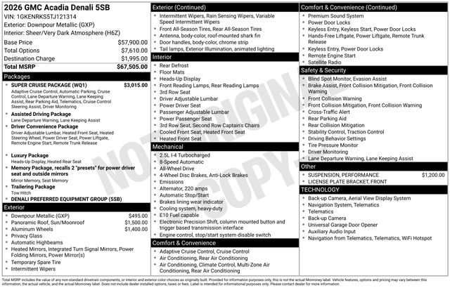 Used 2026 GMC Acadia Denali w/ Super Cruise Package image 20