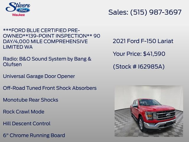 Certified 2021 Ford F150 Lariat w/ Max Trailer Tow Package AWD/4WD image 28