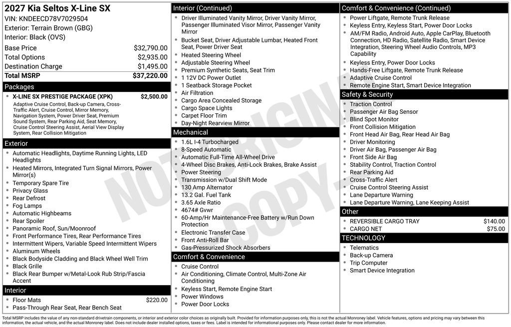 New 2027 Kia Seltos X-Line SX w/ X-Line SX Prestige Package AWD/4WD image 4