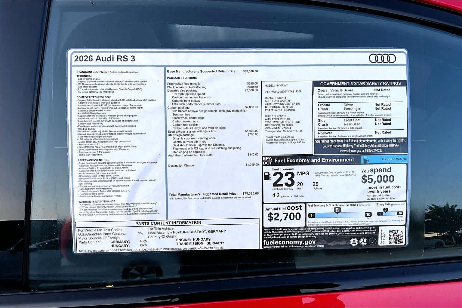 New 2026 Audi RS 3 AWD/4WD image 16
