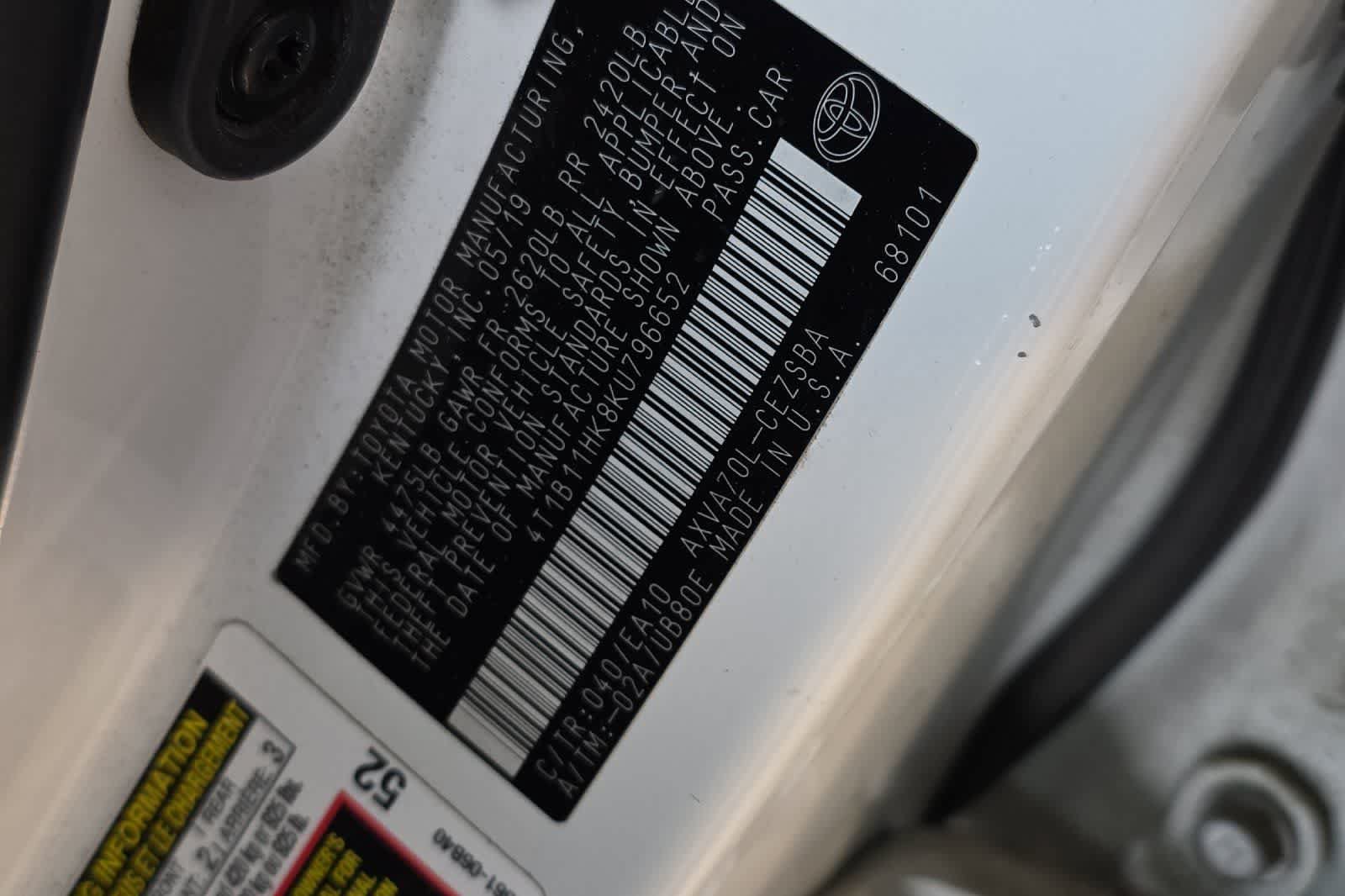Used 2019 Toyota Camry SE w/ Audio Package FWD image 25