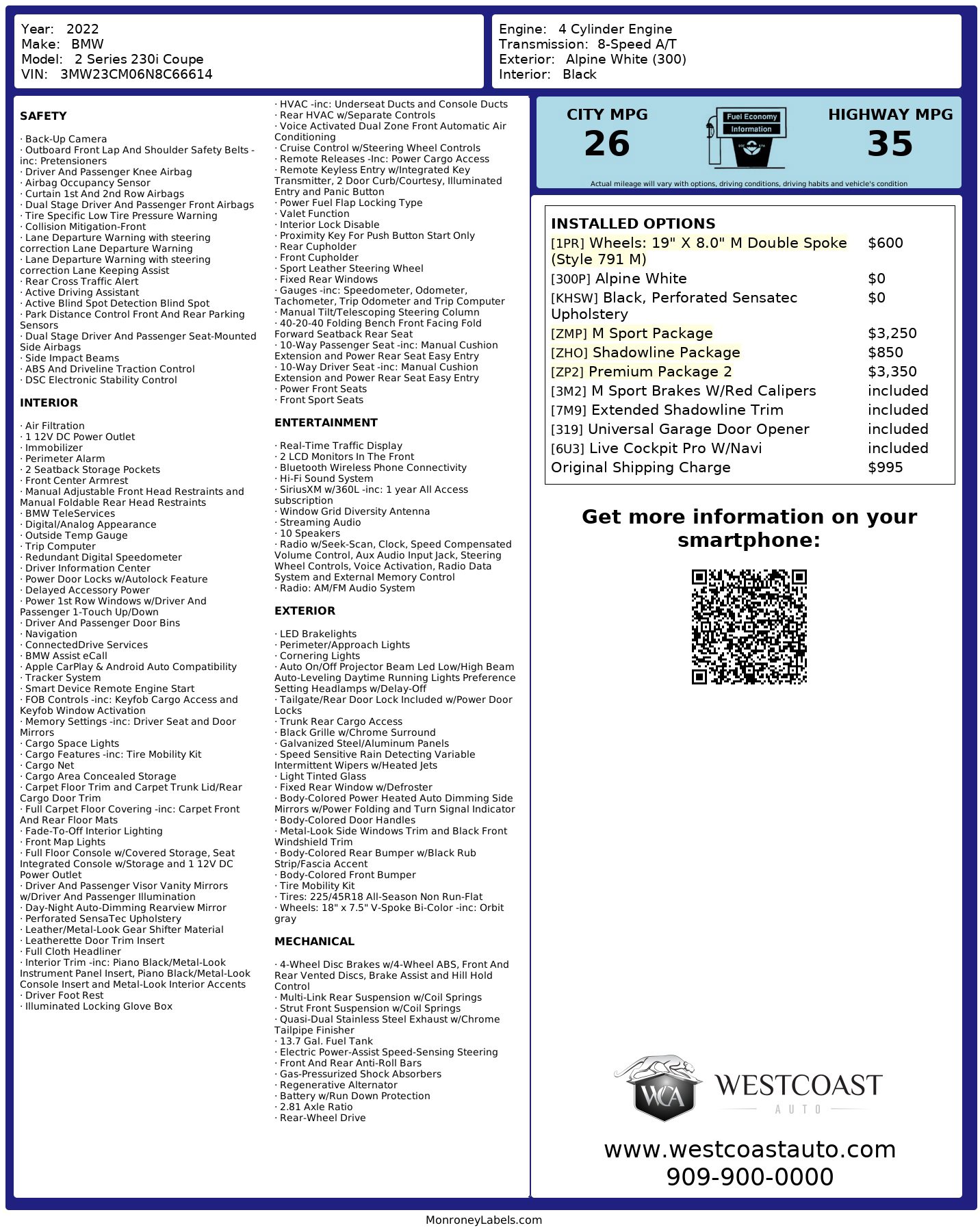 Used 2022 BMW 230i Coupe w/ Premium Package 2 image 4