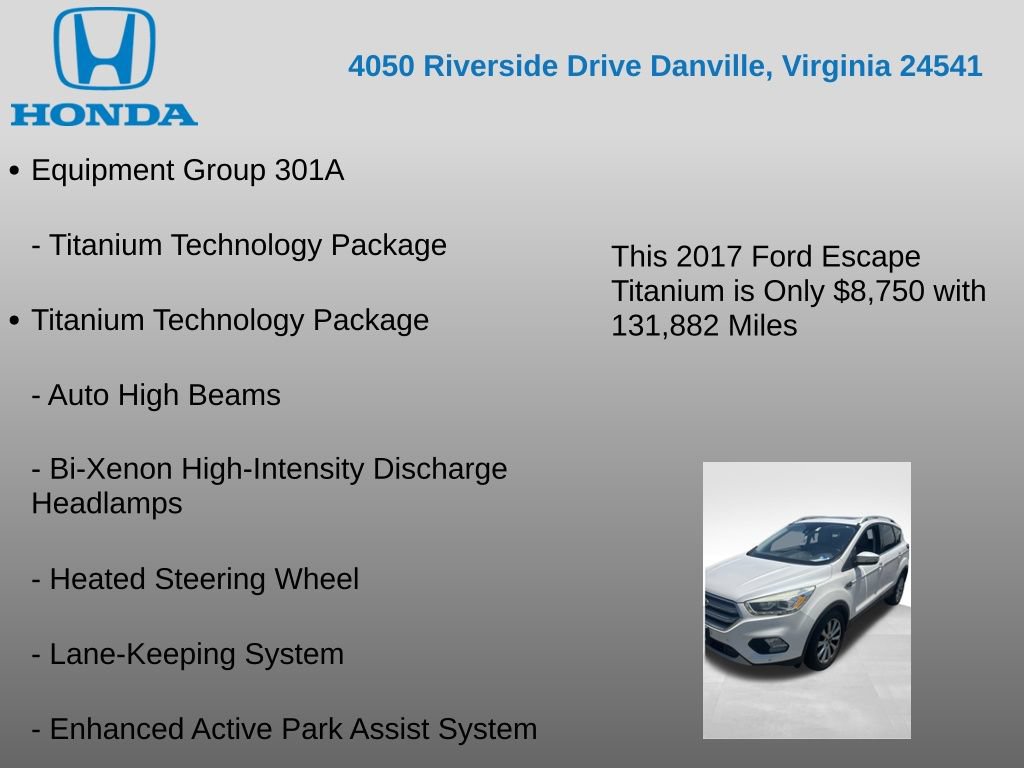 Used 2017 Ford Escape Titanium w/ Equipment Group 301A AWD/4WD image 7