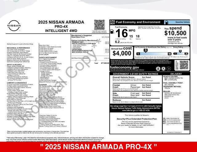New 2025 Nissan Armada PRO-4X AWD/4WD image 6