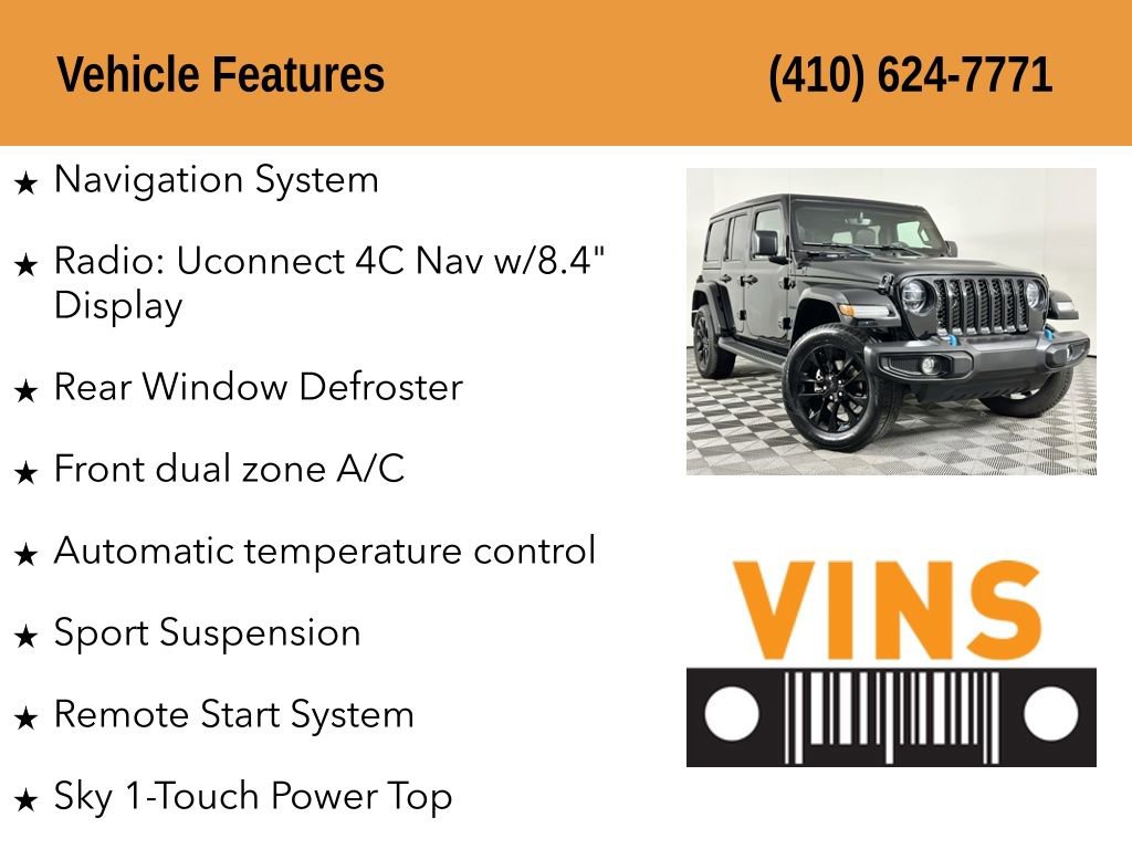 Used 2022 Jeep Wrangler Unlimited Sahara 4xe w/ Cold Weather Group image 5
