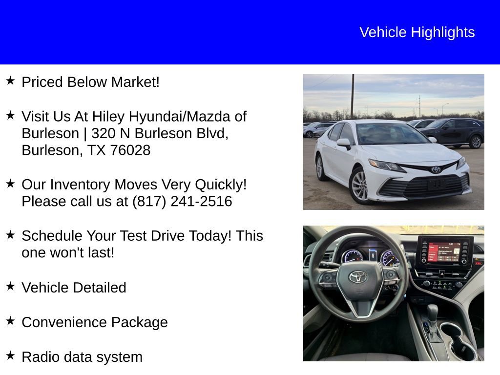 Used 2021 Toyota Camry LE w/ Carpet Mat Package (TMS) image 9