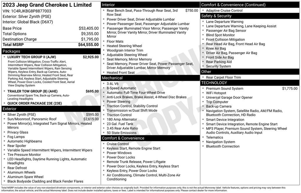 Certified 2023 Jeep Grand Cherokee L Limited w/ Luxury Tech Group II AWD/4WD image 13