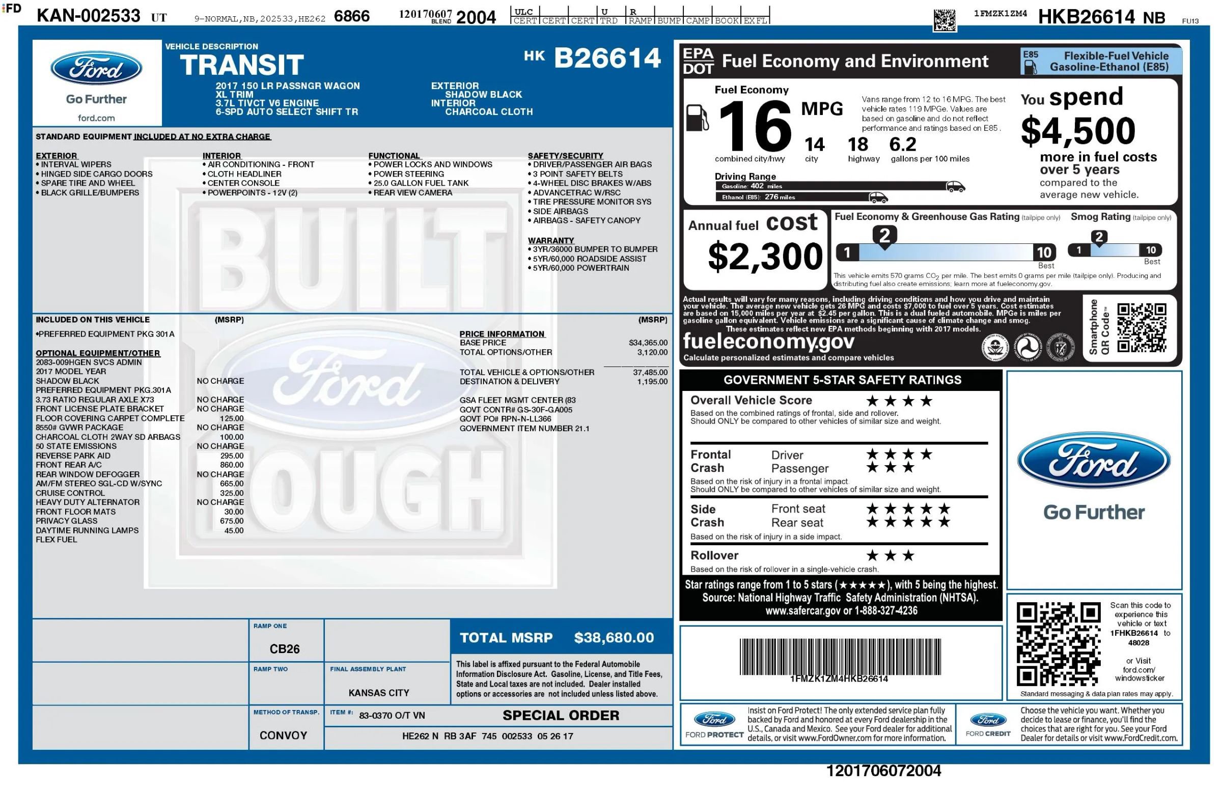 Used 2017 Ford Transit 150 XL RWD image 2