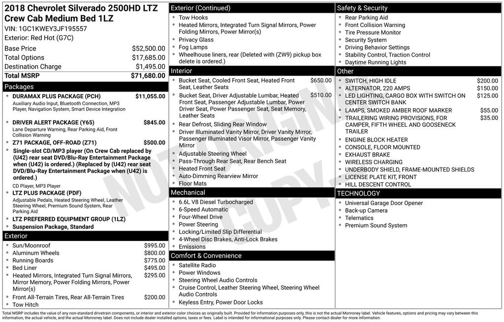 Used 2018 Chevrolet Silverado 2500 LTZ w/ Duramax Plus Package image 39