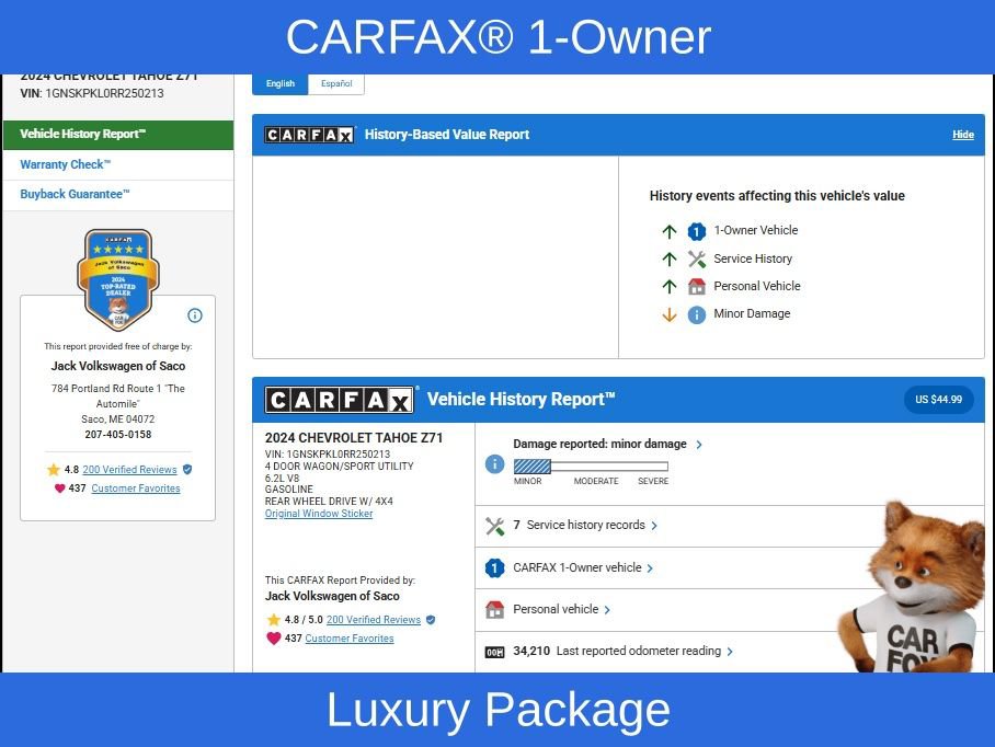 Used 2024 Chevrolet Tahoe Z71 w/ Z71 Off-Road Package image 8