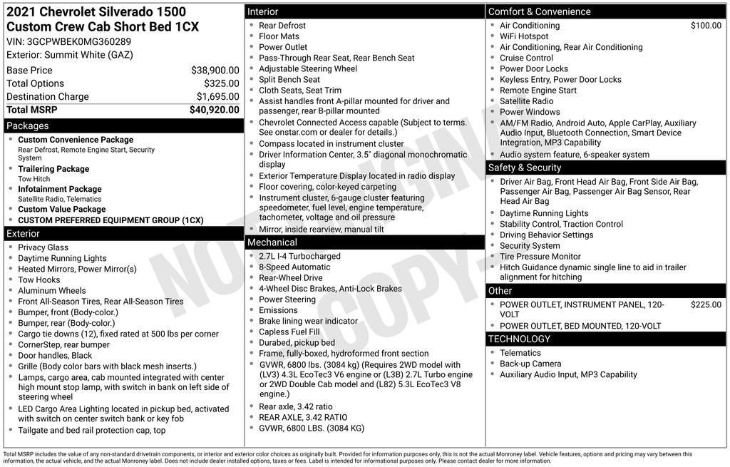Used 2021 Chevrolet Silverado 1500 Custom RWD image 6